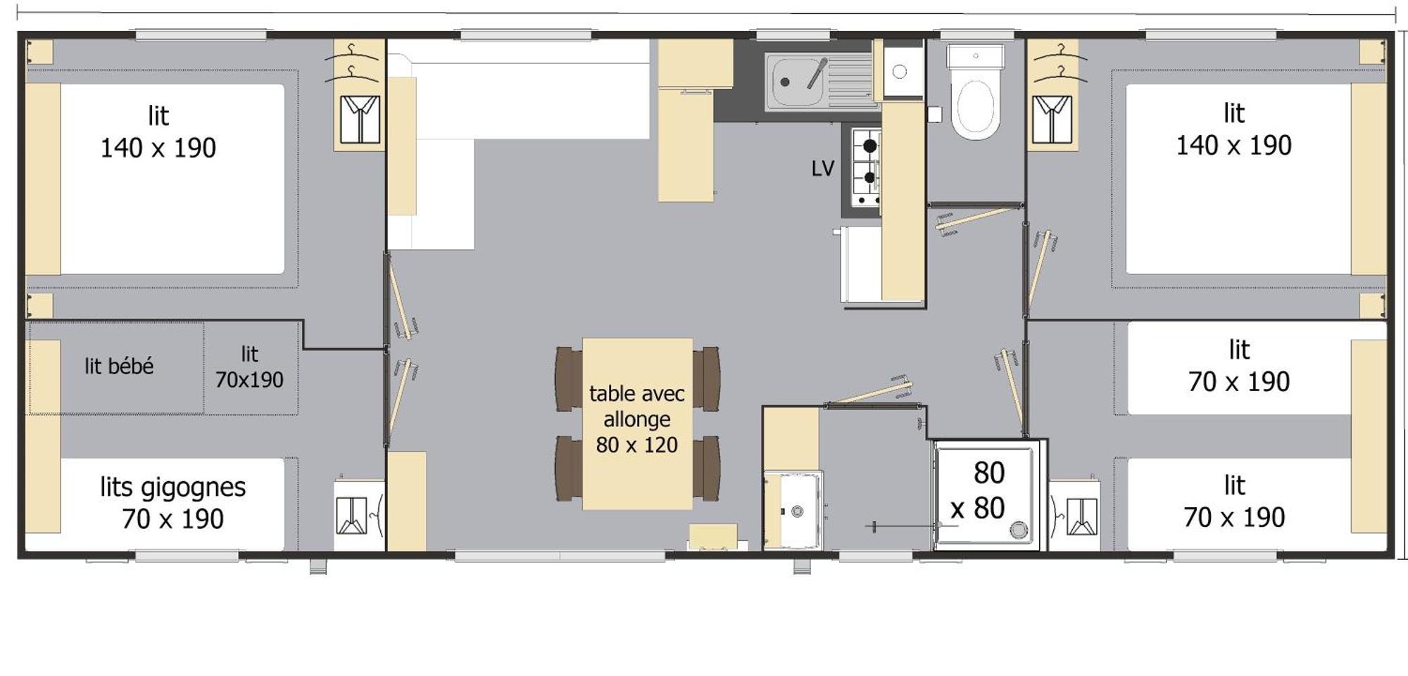 Mobil Home Xxl 4 Chambres - Camping Le Clos Cacheleux Miannay Room photo